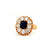 Edwardian Sapphire Diamond 18 Karat Yellow Gold Cluster Ring