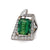 Vintage 12.86 Carats Green Tourmaline Diamond 14k Two Tone Gold Cocktail Ring