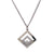 Vintage Chopard Swiss Diamond 18 Karat White Gold Square Happy Spirit Necklace