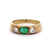 Antique Austrian Emerald Diamond 14 Karat Yellow Gold Three Stone Band Ring