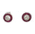 Art Deco Inspired Diamond Ruby Platinum Target Stud Earrings