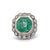 Vintage GIA Colombian Emerald Diamond 14k White Gold Cluster Cocktail Ring