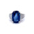 Mid Century GIA 10.22 Carat Ceylon Sapphire Diamond 18k White Gold Cocktail Ring