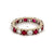 Mid Century Ruby Diamond 18k White Gold Eternity Band