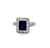 Art Deco Inspired 1.84 Carats Sapphire Diamond Platinum Cluster Ring