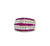 Art Deco Inspired Vintage Ruby Diamond 18 Karat White Gold Channel Set Ring
