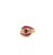 Vintage French Ruby Diamond 18 Karat Yellow Gold Bypass Ring