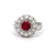 Mid Century French 1.14 Carats Ruby Diamond Platinum Cocktail Ring
