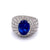 Vintage GIA 5.00 Carats Ceylon No Heat Sapphire Diamond 18k White Gold Ring