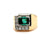 Mid Century Emerald Diamond 18 Karat Rose Gold Platinum Ring