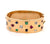 Vintage Gemstone Diamond 14 Karat Yellow Gold Hinged Bracelet