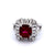 Mid Century GIA 2.58 Carat Thailand Ruby Diamond Platinum Ballerina Ring