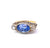 Art Nouveau GIA Sapphire Gold Three Stone Ring