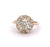 Vintage GIA 1.52 Carats Old European Cut Diamond 18k Yellow Gold Cluster Ring
