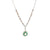 Art Deco Inspired 0.10 Carat Pear Shape Diamond Emerald Platinum Drop Necklace