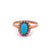 Victorian Turquoise Diamond 14k Rose Gold Cluster Ring