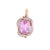 Vintage Kunzite Diamond 18 Karat Yellow Gold Platinum Pendant
