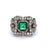 Art Deco Emerald Diamond Platinum Cocktail Ring