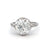 Art Deco French GIA 3.86 Carats Old European Cut Diamond Platinum Ring