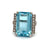 Mid Century 21.47 Carats Aquamarine Diamond Platinum Cocktail Ring