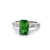 Vintage 3.04 Carats Tsavorite Garnet Diamond 18 Karat White Gold Ring