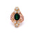 Edwardian 1.77 Carat Oval Cut Green Sapphire Diamond 18 Karat Gold Ring