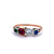 Georgian Diamond Ruby Sapphire Emerald 18 Karat Rose Gold Harlequin Ring