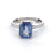 Mid Century French 2.96 Carats Sapphire Platinum Solitaire Ring