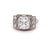 Art Deco GIA 3.56 Carats Old Mine Cut Diamond 18k White Gold Ring