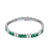 Diamond Emerald 14k White Gold Tennis Bracelet