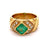 Vintage GIA Colombian Emerald Diamond 18 Karat Yellow Gold Band Ring