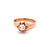 Edwardian Old Mine Cut Diamond 14 Karat Rose Gold Belcher Solitaire Ring
