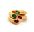 Vintage Cartier Gemstone 18k Yellow Gold Ellipse Deux Tetes Croisees Bypass Ring Set