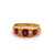 Late Victorian Ruby Diamond 14 Karat Yellow Gold Five Stone Ring