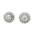 Vintage Diamond 18k White Gold Cluster Stud Earrings