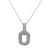 Pave Diamond 14 Karat White Gold Link Pendant Necklace