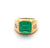 GIA Russian Emerald Diamond 18 Karat Yellow Gold Bezel Set Ring