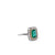 Art Deco Inspired 0.77 Carat Emerald Diamond Platinum Ring