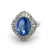 Vintage 6.50 Carats Blue Sapphire Diamond Platinum Ballerina Ring