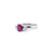 Retro Inspired 0.58 Carat Oval Ruby Baguette Diamond Platinum Engagement Ring