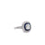 Art Deco Inspired 0.99 Carat Old Mine Cut Diamond Sapphire Platinum Target Ring