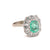 Vintage 1.15 Carat Emerald Diamond 18 Karat White Gold Cluster Ring