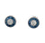 Art Deco Inspired Diamond Sapphire Platinum Target Stud Earrings