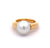 Vintage Italian Mikimoto Pearl 18k Yellow Gold Ring