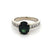 Vintage 2.03 Carats Green Sapphire Diamond 18k White Gold Ring