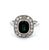Art Deco French Sapphire Diamond Platinum 18k Gold Halo Ring