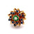 Vintage Sapphire Emerald Diamond 18k Yellow Gold Cocktail Ring