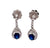 Art Deco Inspired Sapphire Diamond 18k White Gold Dangle Earrings