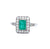 Art Deco Inspired 0.64 Carat Emerald Diamond Platinum Ring