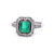 Art Deco Inspired Emerald Diamond Platinum Ring